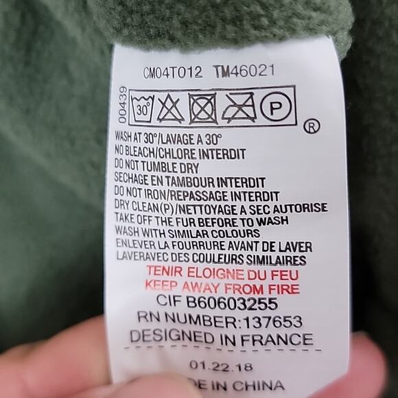 Tartine et Chocolat Baby Khaki Green Hooded Bunting Puffy Snowsuit Faux Fur 3M - Picture 13 of 16